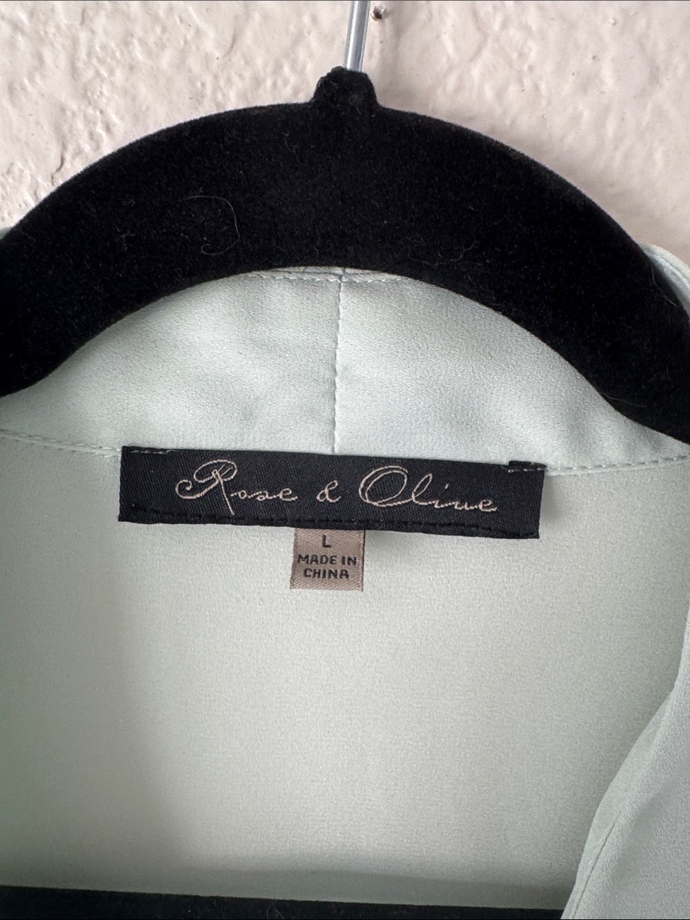 Light Green V-Neck Long Sleeve Women's Blouse - Picture 5 of 5